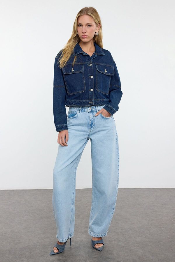 Trendyol Trendyol Blue More Sustainable Normal Waist Skater Baggy Jeans