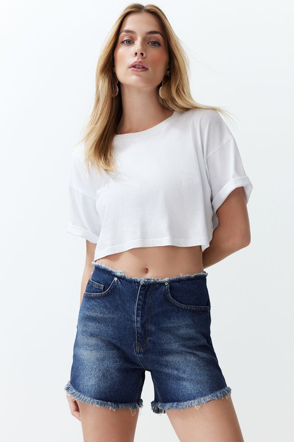 Trendyol Trendyol Blue More Sustainable Tassel Waist Denim Shorts