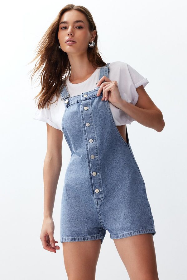 Trendyol Trendyol Blue Short Denim Jumpsuit