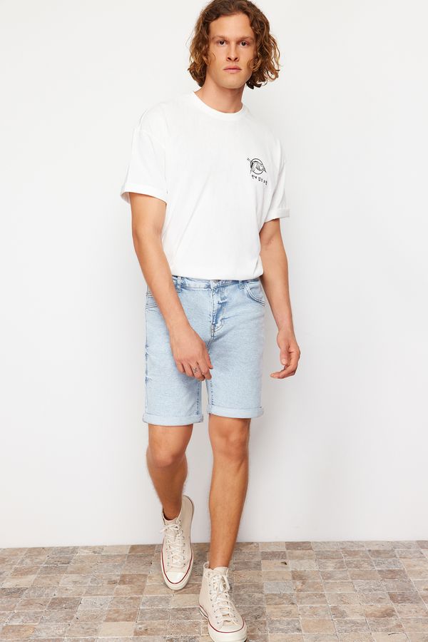 Trendyol Trendyol Blue Slim Fit Denim Shorts