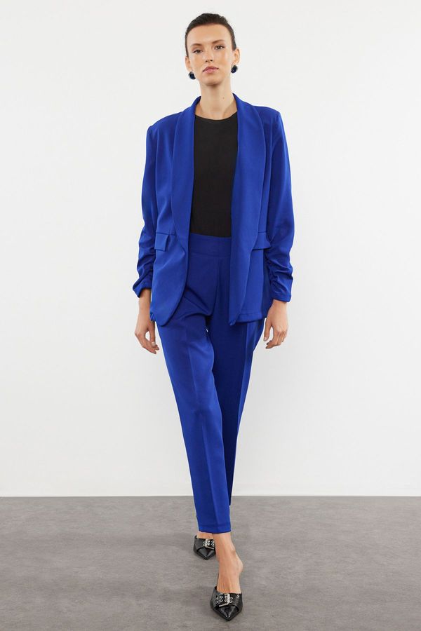 Trendyol Trendyol Blue Woven Trousers Blazer Top and Bottom Set