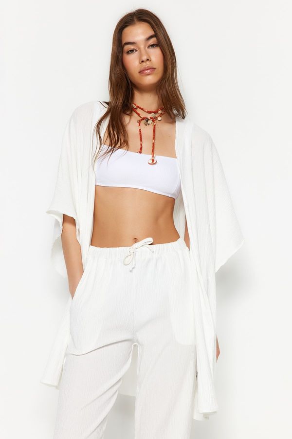 Trendyol Trendyol Bridal Ecru Woven Kimono Trousers Suit