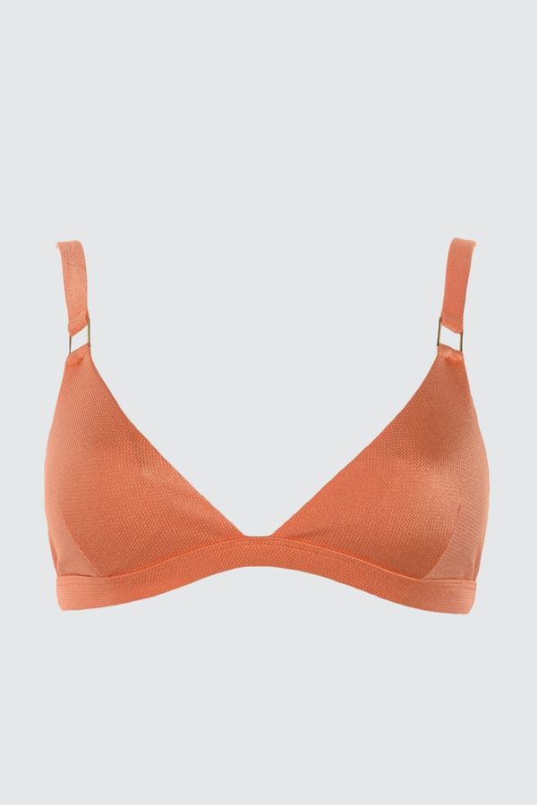 Trendyol Trendyol Bright Bikini Top with Orange Textured Accessory Detail