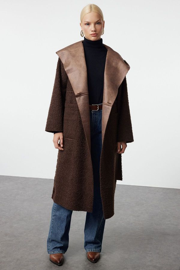 Trendyol Trendyol Brown Double-Sided Oversize Long Coat