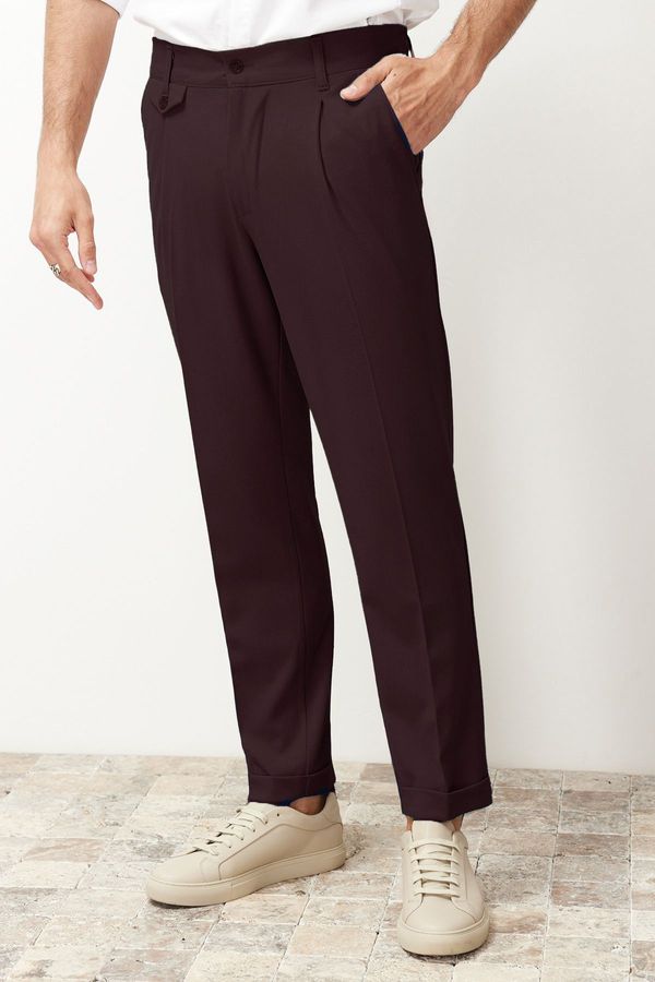 Trendyol Trendyol Brown Italian Cut Pleated Fabric Trousers