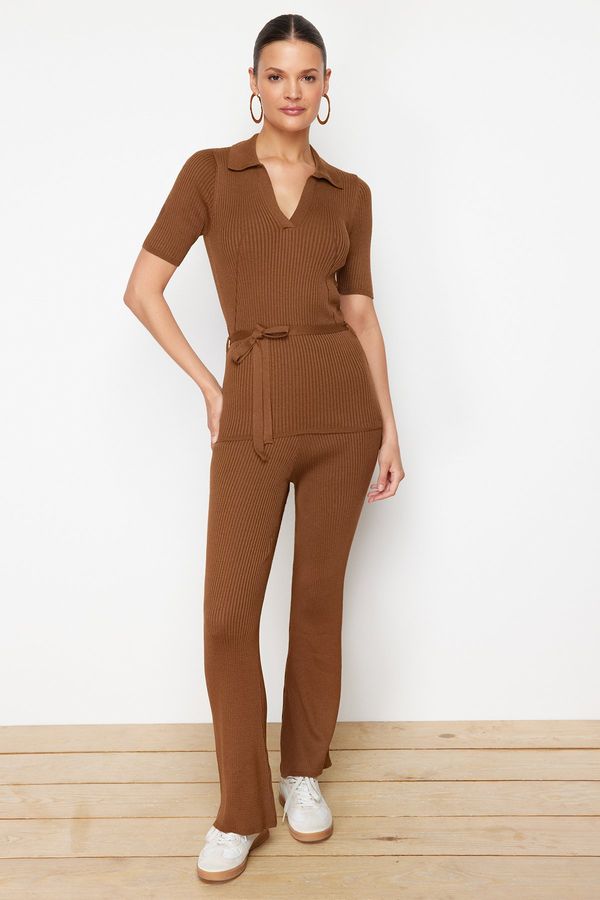 Trendyol Trendyol Brown Knitwear Top-Bottom Set