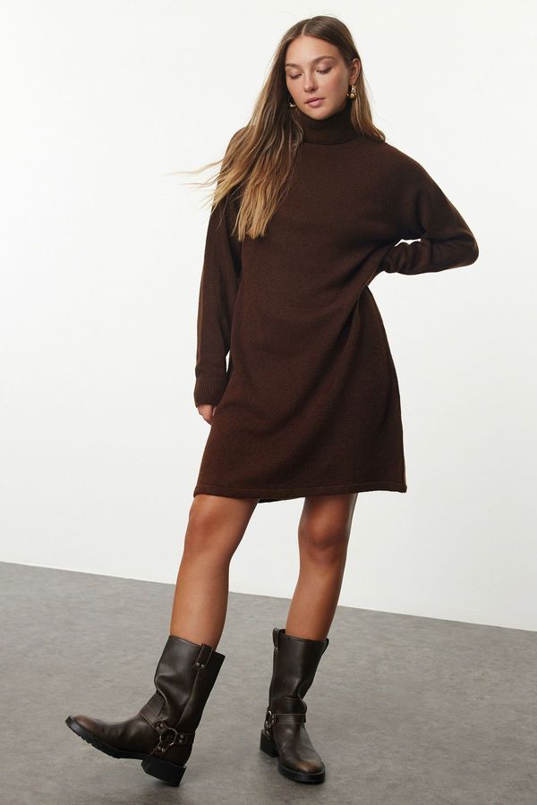 Trendyol Trendyol Brown Mini Knit Basic Dress