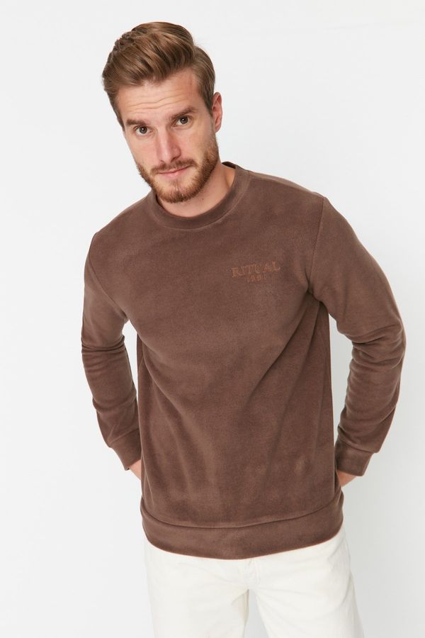 Trendyol Trendyol Brown Regular/Normal Cut Warm Thick Fleece Sweatshirt