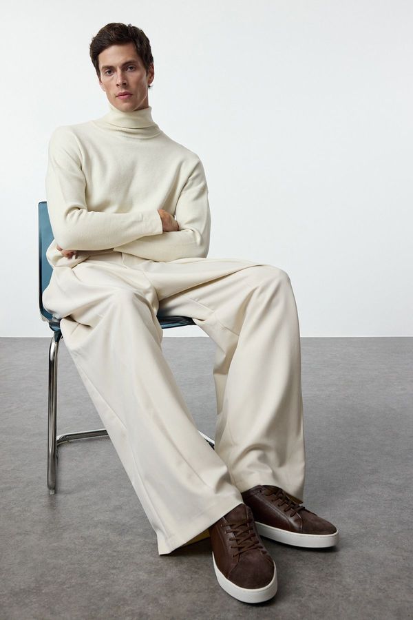 Trendyol Trendyol Brown Ultra Light Sole Genuine Leather Flat Men's Sports Shoes