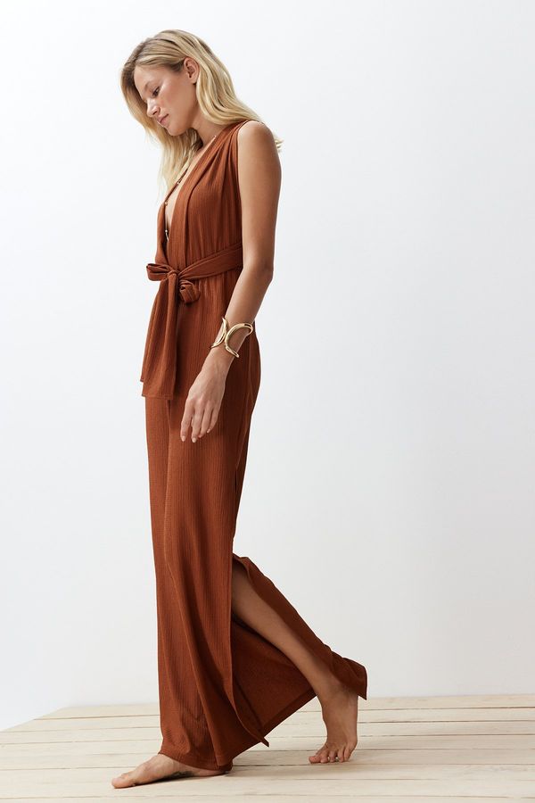 Trendyol Trendyol Brown Woven Tied Jumpsuit