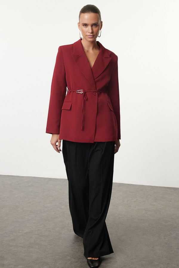 Trendyol Trendyol Burgundy Accessory Detailed Blazer Jacket