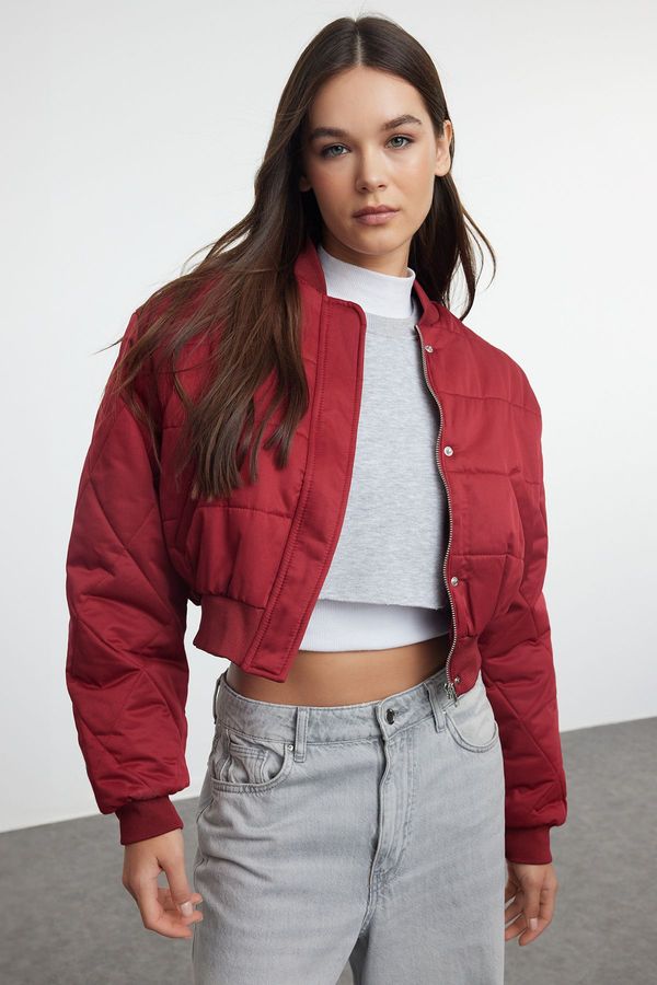 Trendyol Trendyol Burgundy Bomber Puffer Jacket