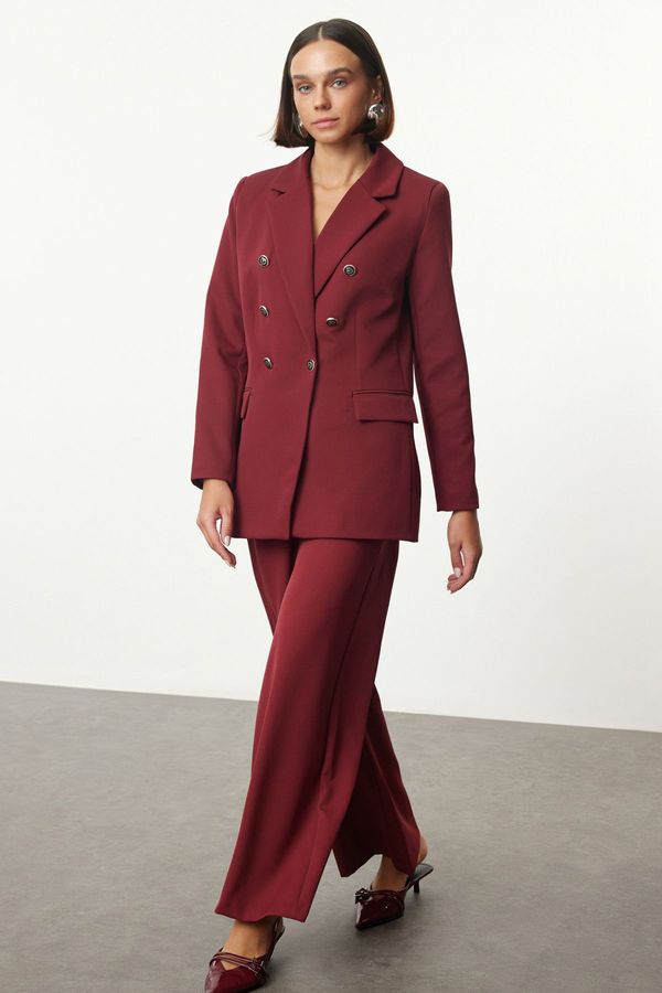 Trendyol Trendyol Burgundy Button Detailed Blazer Jacket