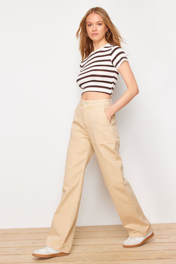 Trendyol Trendyol Camel High Waist 90's Wide Leg Jeans