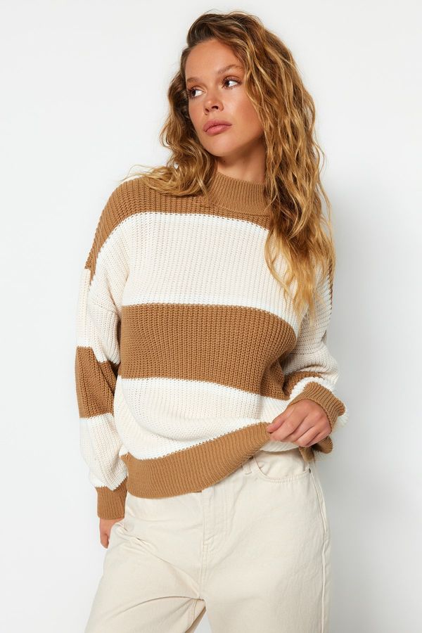 Trendyol Trendyol Camel prevelik pulover za pletenine