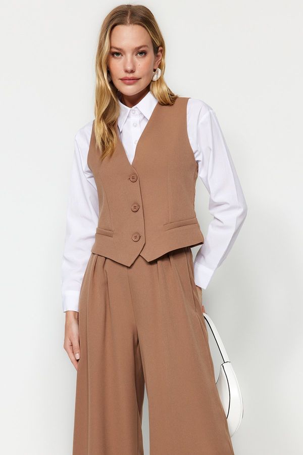 Trendyol Trendyol Camel Vest-Trousers Woven Two Piece Set