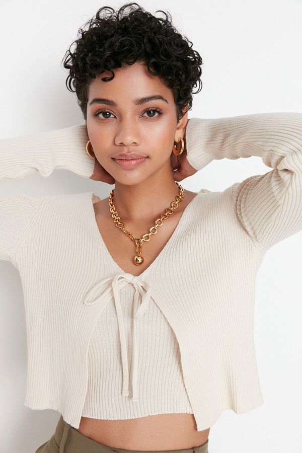 Trendyol Trendyol Cardigan - Bež - Redno prileganje