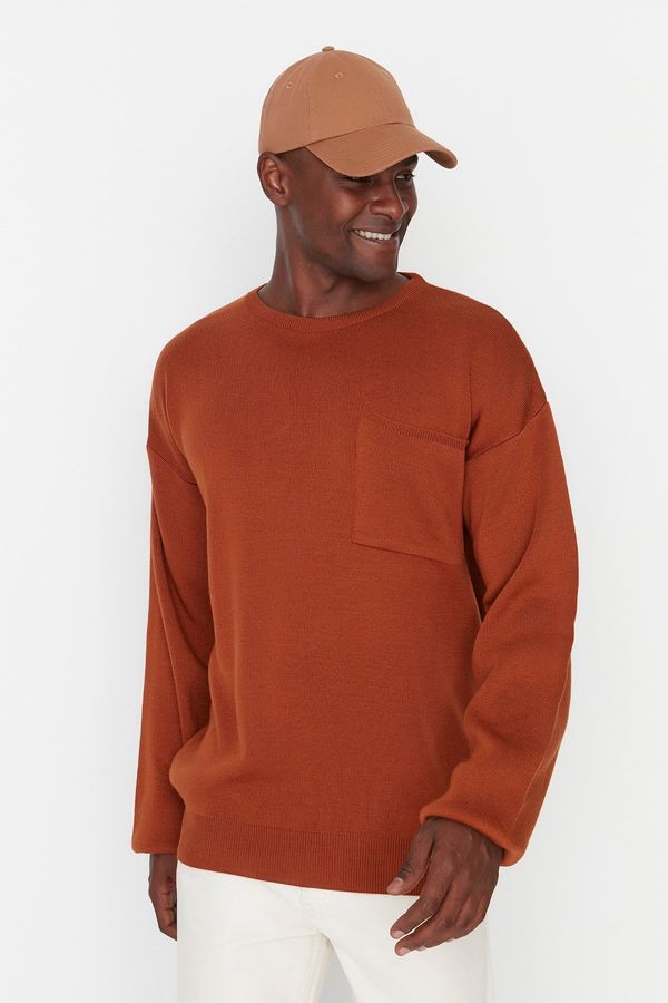 Trendyol Trendyol Cinnamon Crew Neck Oversize Fit Knitwear Sweater