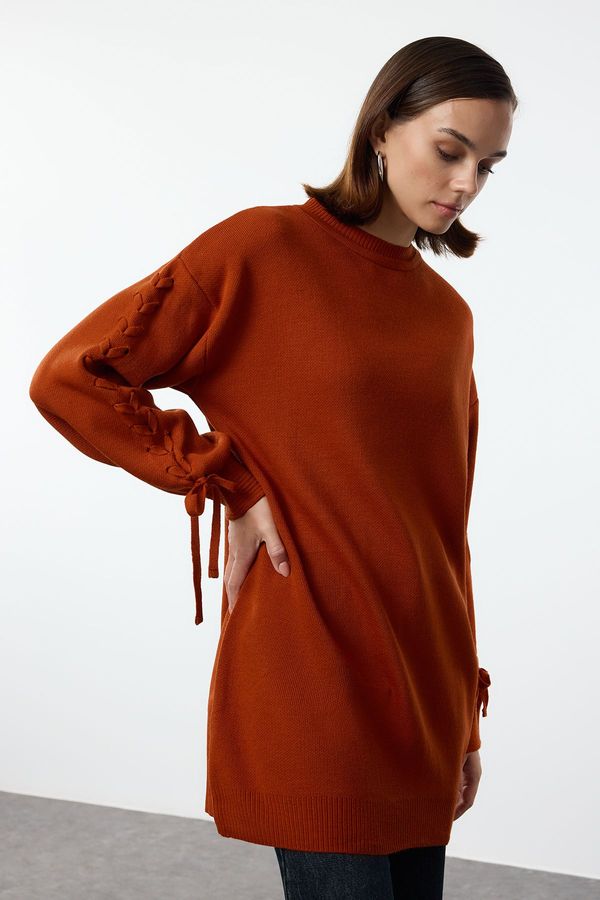 Trendyol Trendyol Cinnamon Sleeves Knitted Detailed Knitwear Sweater