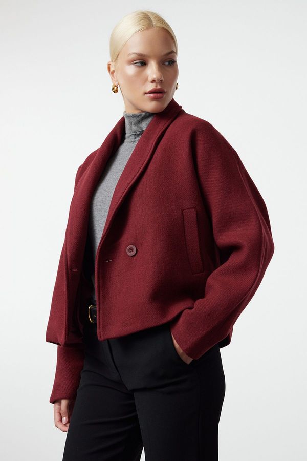 Trendyol Trendyol Claret Red Regular Short Wool Coat