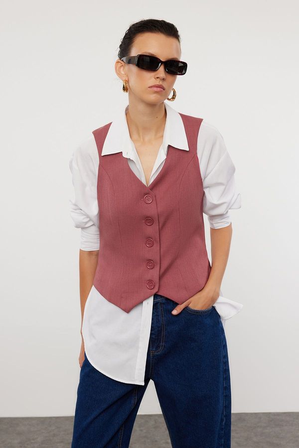 Trendyol Trendyol Claret Red Regular Woven Vest