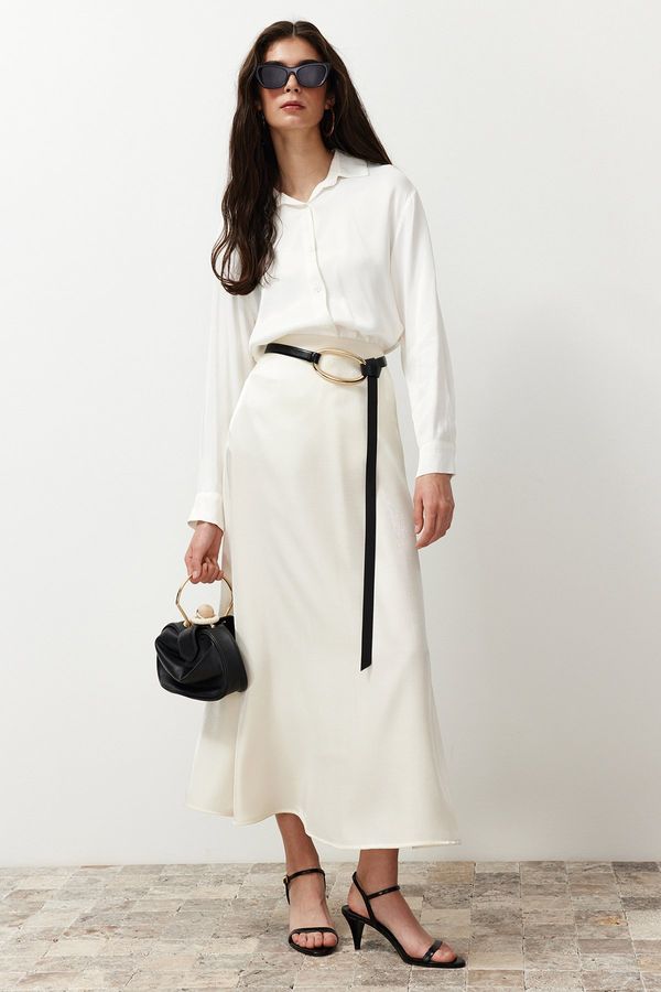 Trendyol Trendyol Cream Satin Woven Skirt