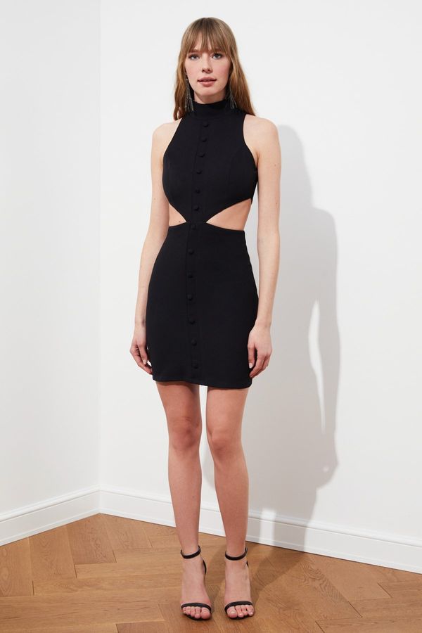 Trendyol Trendyol črni pas detajlna obleka