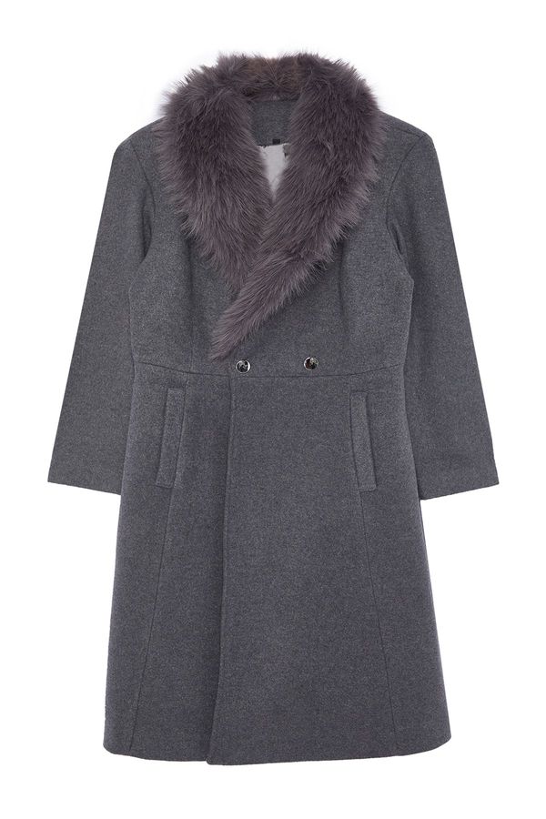 Trendyol Trendyol Curve Anthracite Für Collar Coat