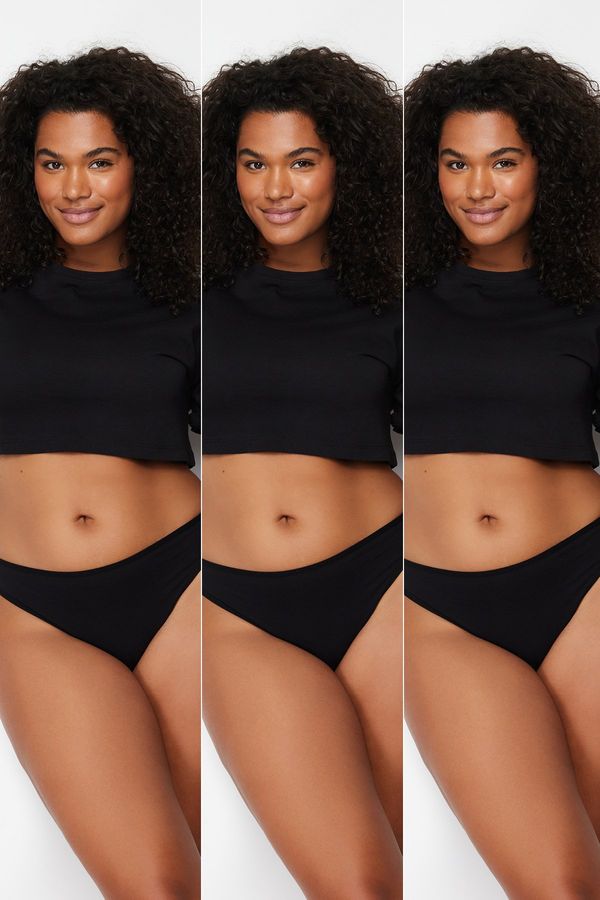 Trendyol Trendyol Curve Black 3-Pack Cotton Plus Size Panties