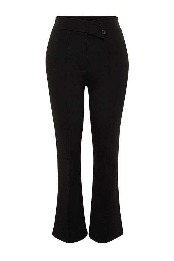 Trendyol Trendyol Curve Black Asymmetric Waist Detailed Knitted Trousers