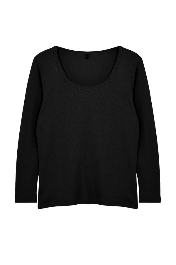 Trendyol Trendyol Curve Black Camisole Knitted Plus Size Blouse