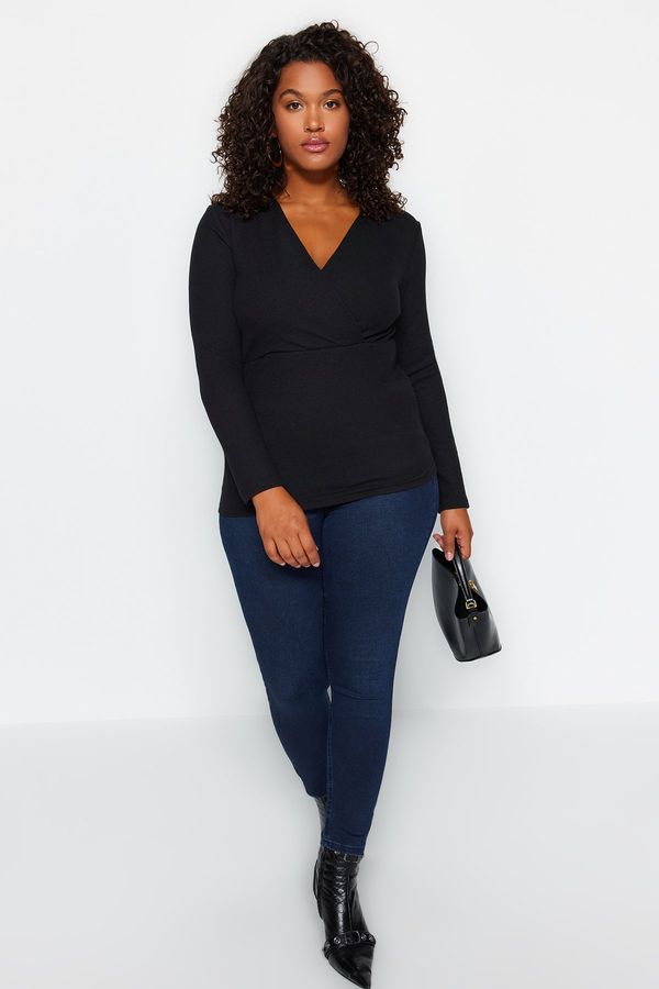 Trendyol Trendyol Curve Black Cress Knitted Blouse