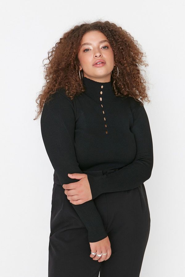 Trendyol Trendyol Curve Black High Neck Knitwear Blouse