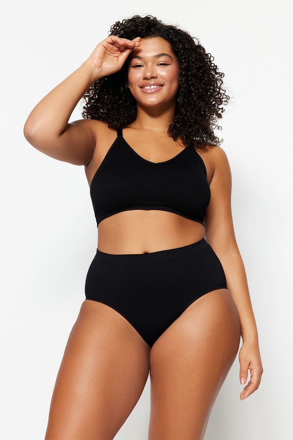 Trendyol Trendyol Curve Black High Waisted Seamless Panties