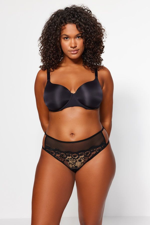 Trendyol Trendyol Curve Black Mesh Detailed Panties