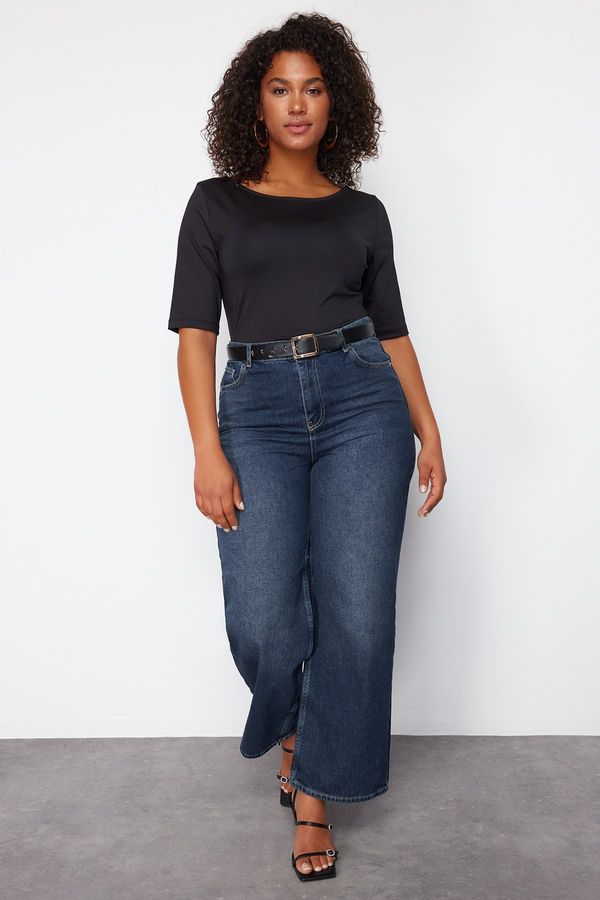 Trendyol Trendyol Curve Black More Sustainable Body-Sitting Knitted Blouse