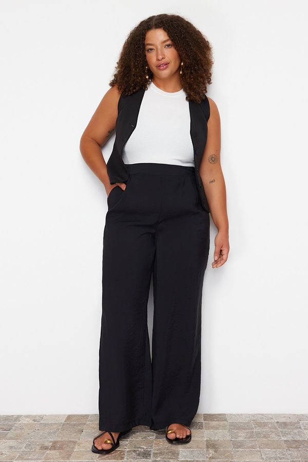 Trendyol Trendyol Curve Black Wideleg Woven Trousers