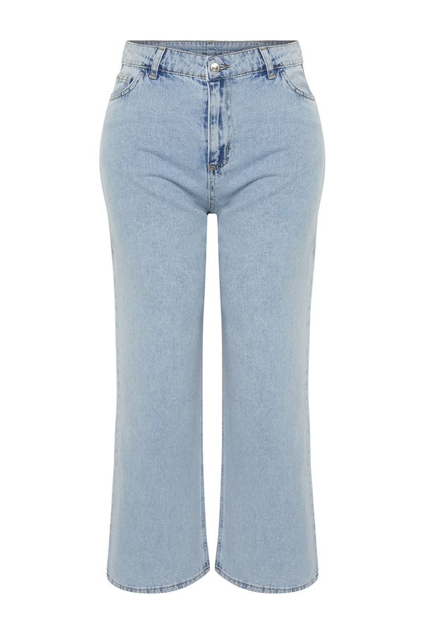 Trendyol Trendyol Curve Blue High Waist Straight Fit Jeans