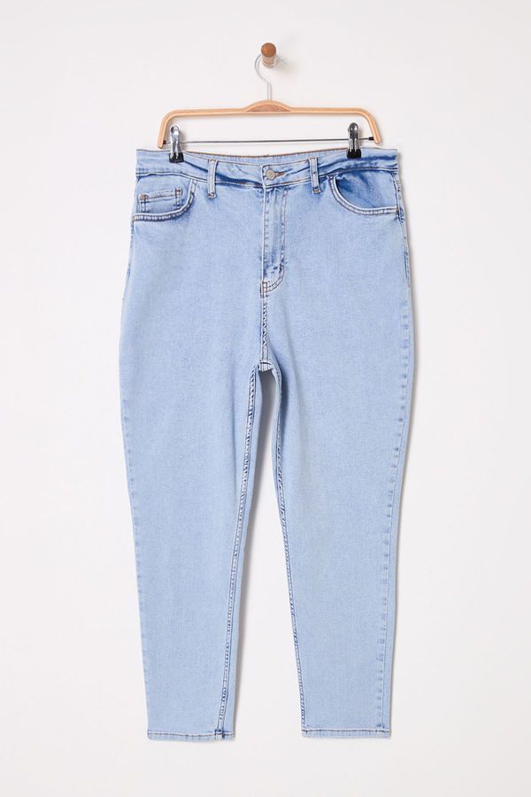 Trendyol Trendyol Curve Blue High Waist Tight Leg Stretch Plus Size Jeans