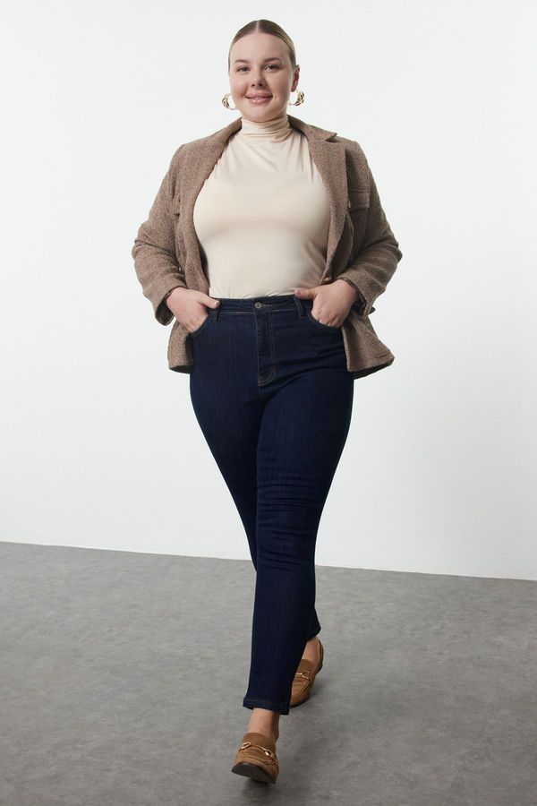 Trendyol Trendyol Curve Dark Blue High Waist Plus Size Skinny Jeans