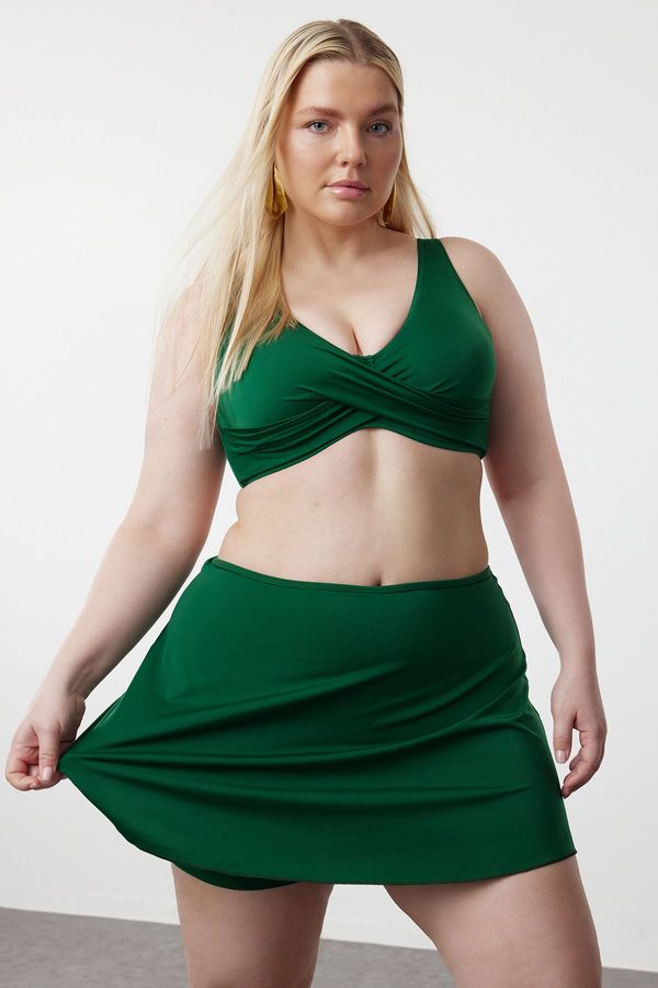 Trendyol Trendyol Curve Emerald Green Plus Size Bikini Bottom