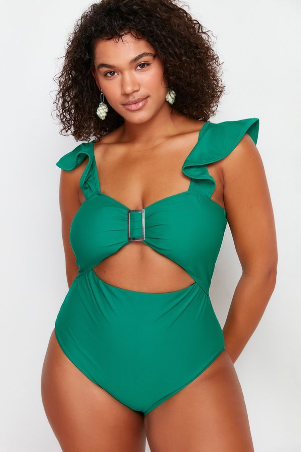 Trendyol Trendyol Curve Green Balconette Firming Effect Swimsuit