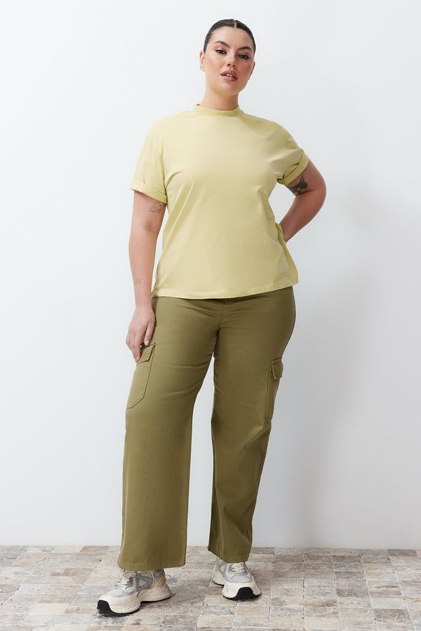 Trendyol Trendyol Curve Khaki Cargo Pocket Wide Cut Jeans