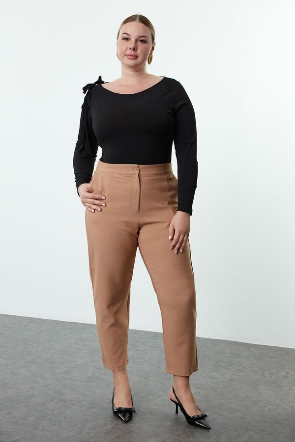 Trendyol Trendyol Curve Mink Cigarette Woven Fabric Pants