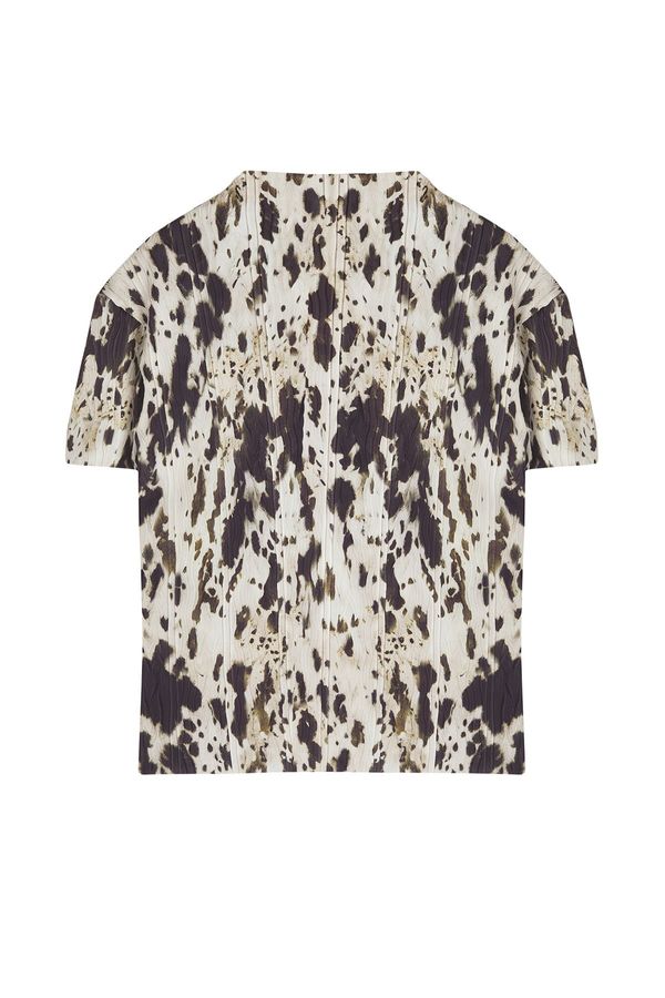 Trendyol Trendyol Curve Multicolored Crepe Knitting Plus Size Blouse