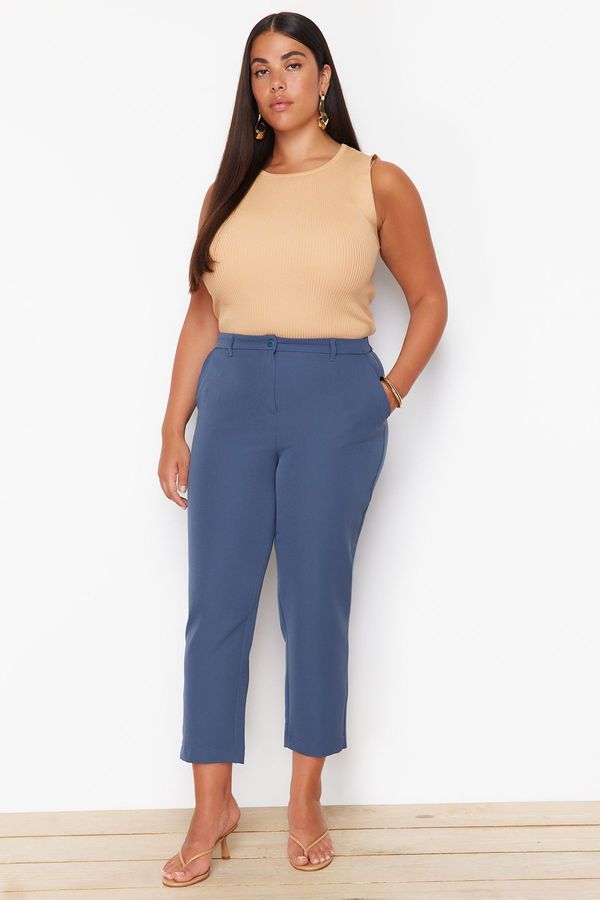 Trendyol Trendyol Curve Navy Blue Woven Trousers