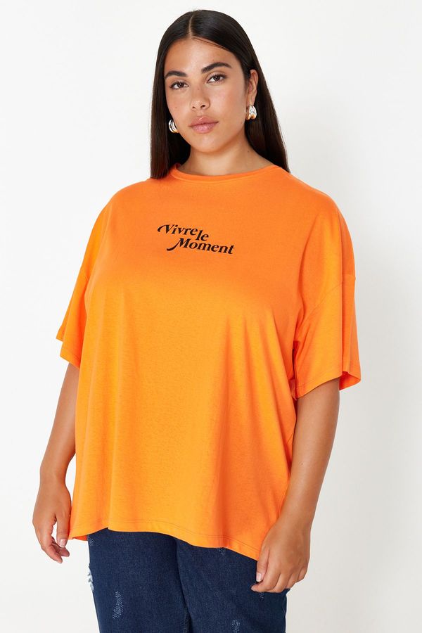 Trendyol Trendyol Curve Orange 100% Cotton T-shirt