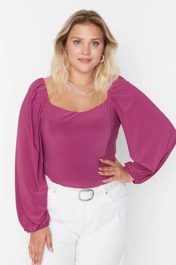 Trendyol Trendyol Curve Plus Size Blouse - Pink - Regular fit