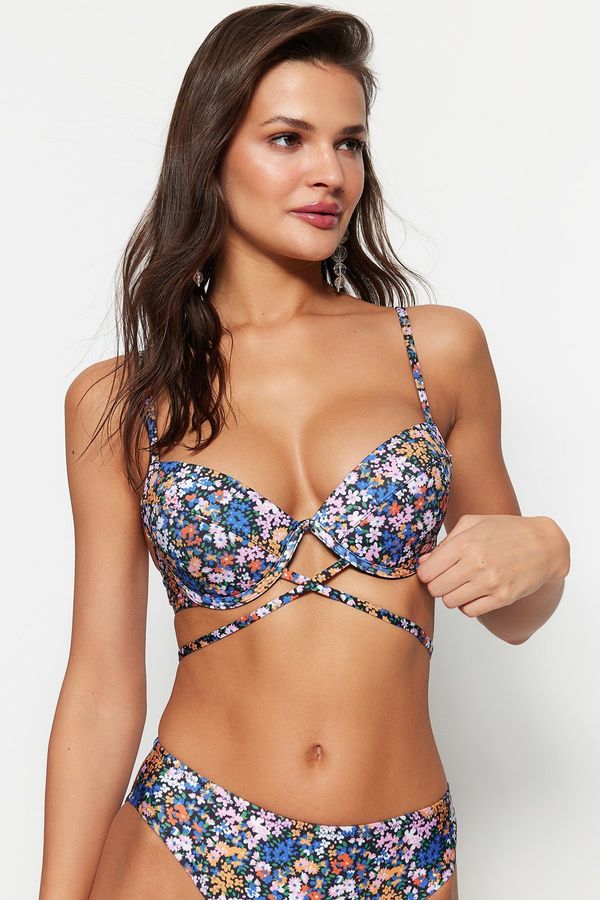 Trendyol Trendyol cvetlični vzorec Balconette kravata Bikini Top