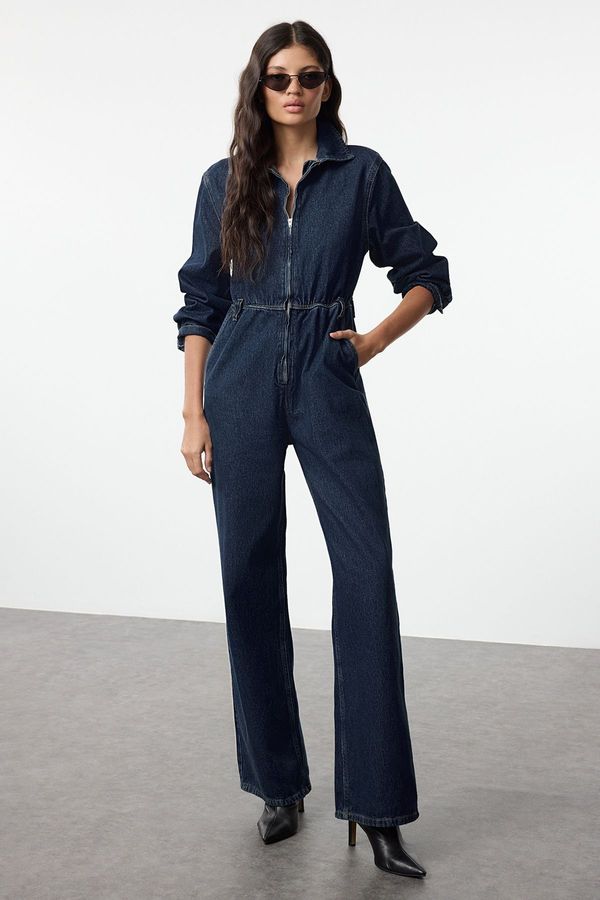 Trendyol Trendyol Dark Blue Denim Overalls